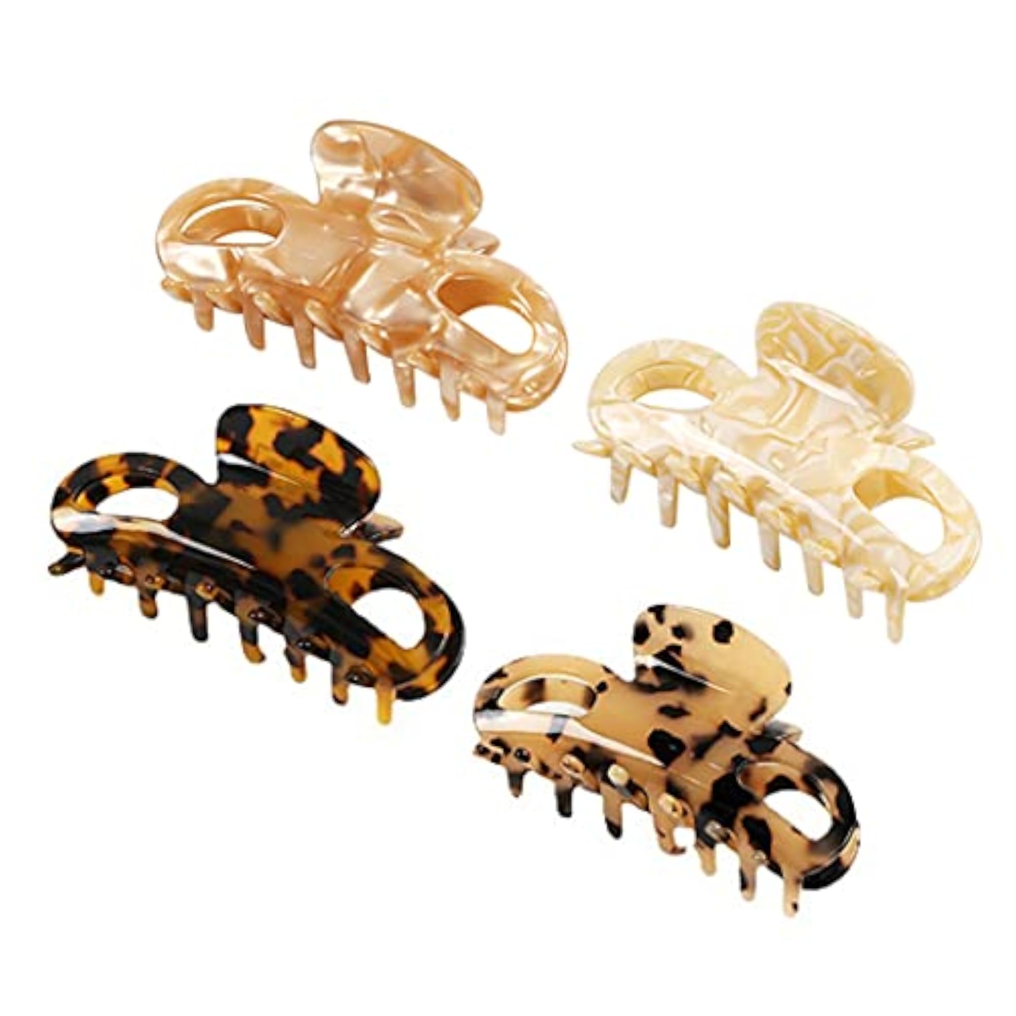 Creative Acetate Hair Claw Clip Set, 4PCS Lightweight